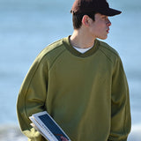 Men's Oversized Waffle Sweatshirt / Green