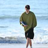 Men's Oversized Waffle Sweatshirt / Green